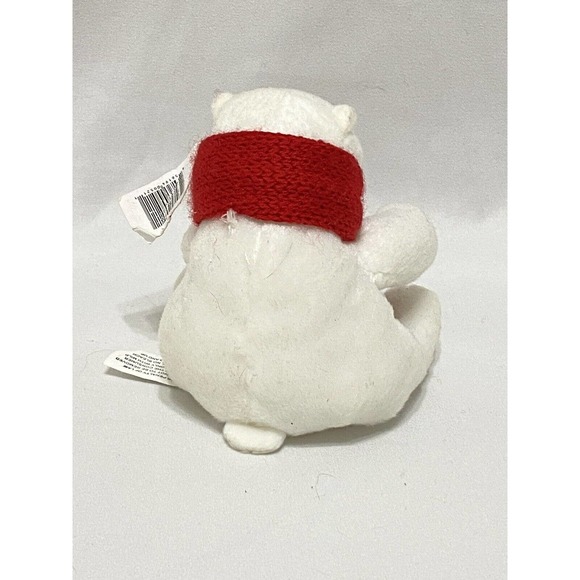 Coca-Cola White Polar Bear Red Scarf 4” Mini Plush Stuffed Animal Christmas 2021 - Picture 2 of 5